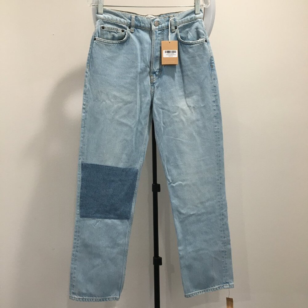 NWT REFORMATION Tahoe Wash CYNTHIA Patch High Rise Straight Button Fly Jeans